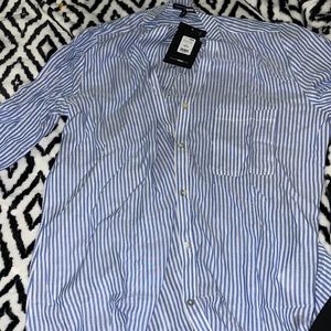 NWT Buttom down stripped blouse Medium